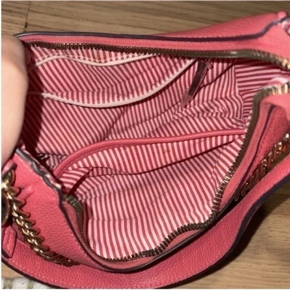 Nanette Lepore Coral Shoulder Bag with Gold Chain - Picture 6 of 7